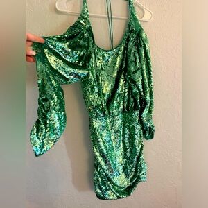 For love and lemons green sequin super sexy dress size medium